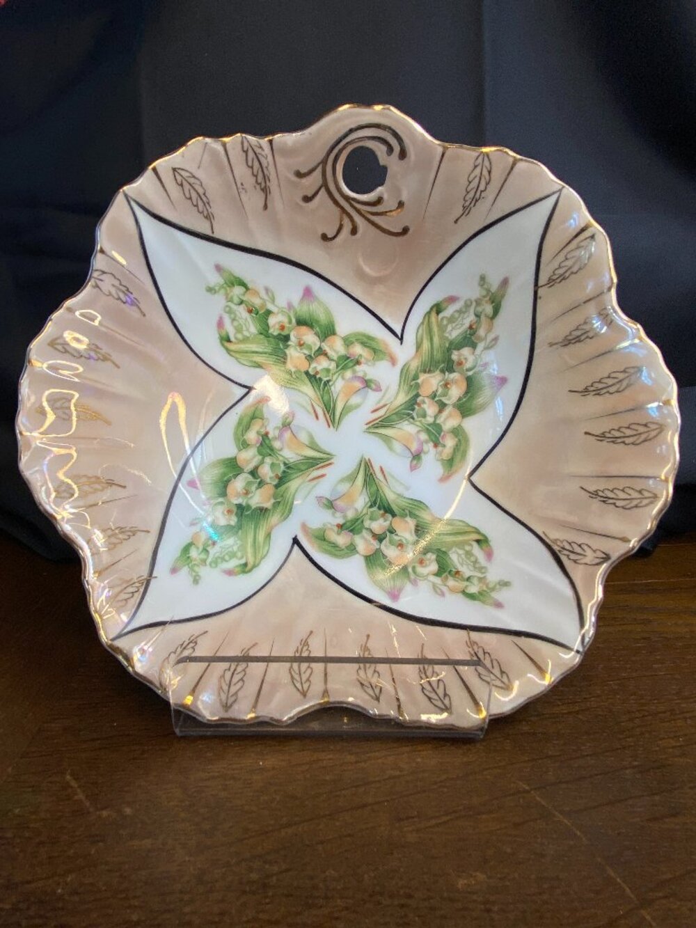 Vintage Mid-Century Paramount China Lusterware Lily of the Valley Serving Dish